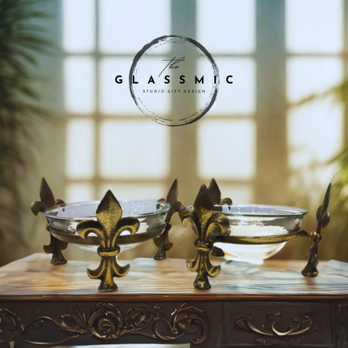 Fleur-de-lis Glass Bowls
